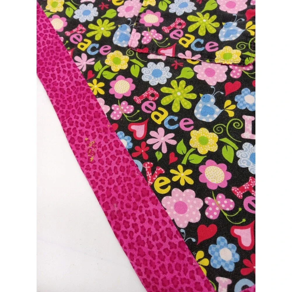 Handmade Vintage Retro Style Peace Love Happy Fun Apron With Pocket